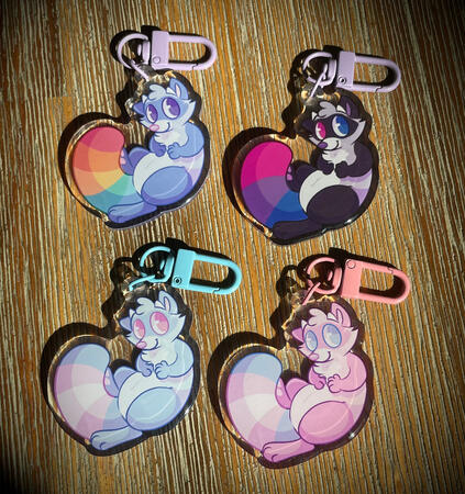 Pride Raccoon Keychains