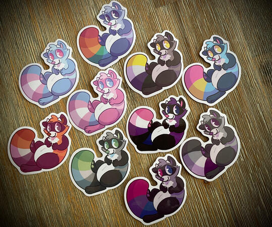 Pride Raccoon Keychains
